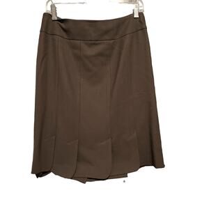 Ann Taylor Brown Paneled Midi Skirt